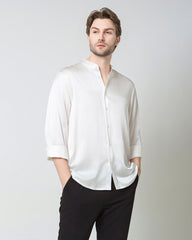 Silk Men's Casual Long Sleeve Shirt