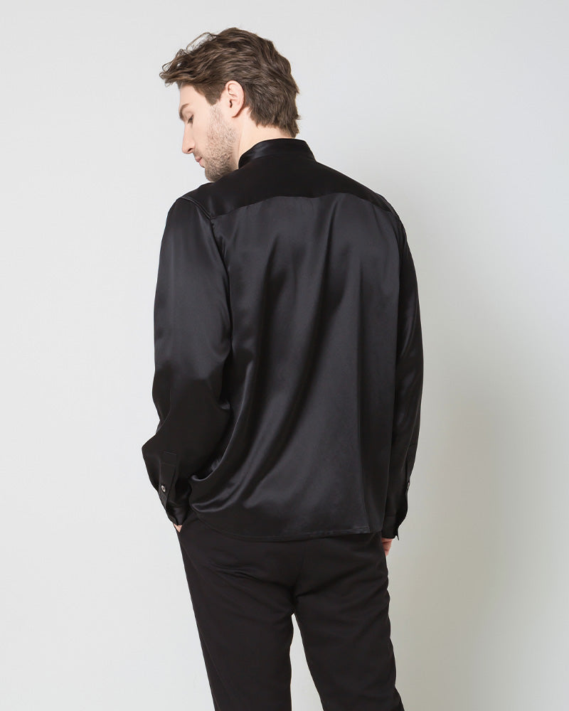 Silk Men's Casual Loose Office Shirt