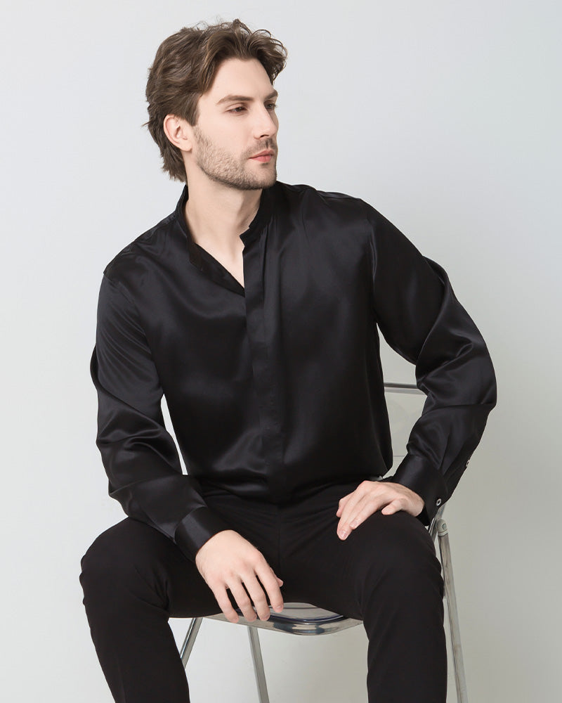 Silk Men's Casual Loose Office Shirt