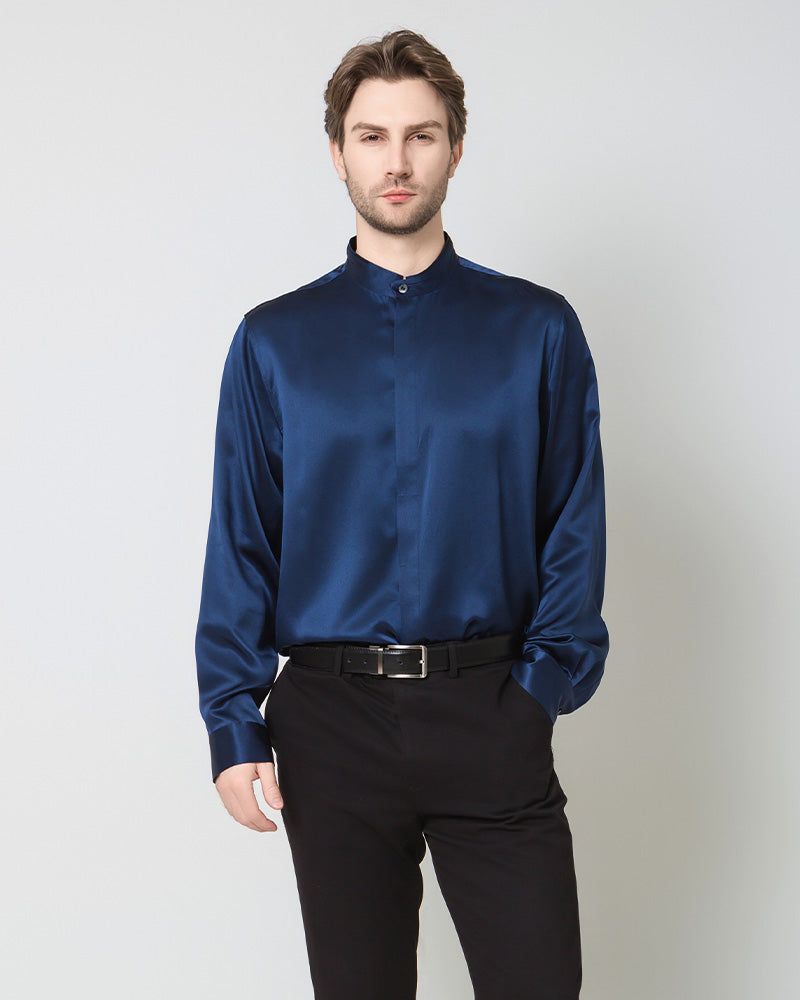 Silk Men's Casual Loose Office Shirt