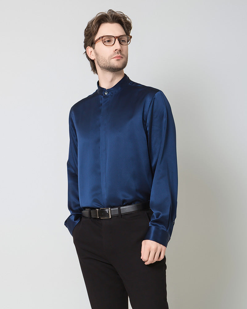 Silk Men's Casual Loose Office Shirt