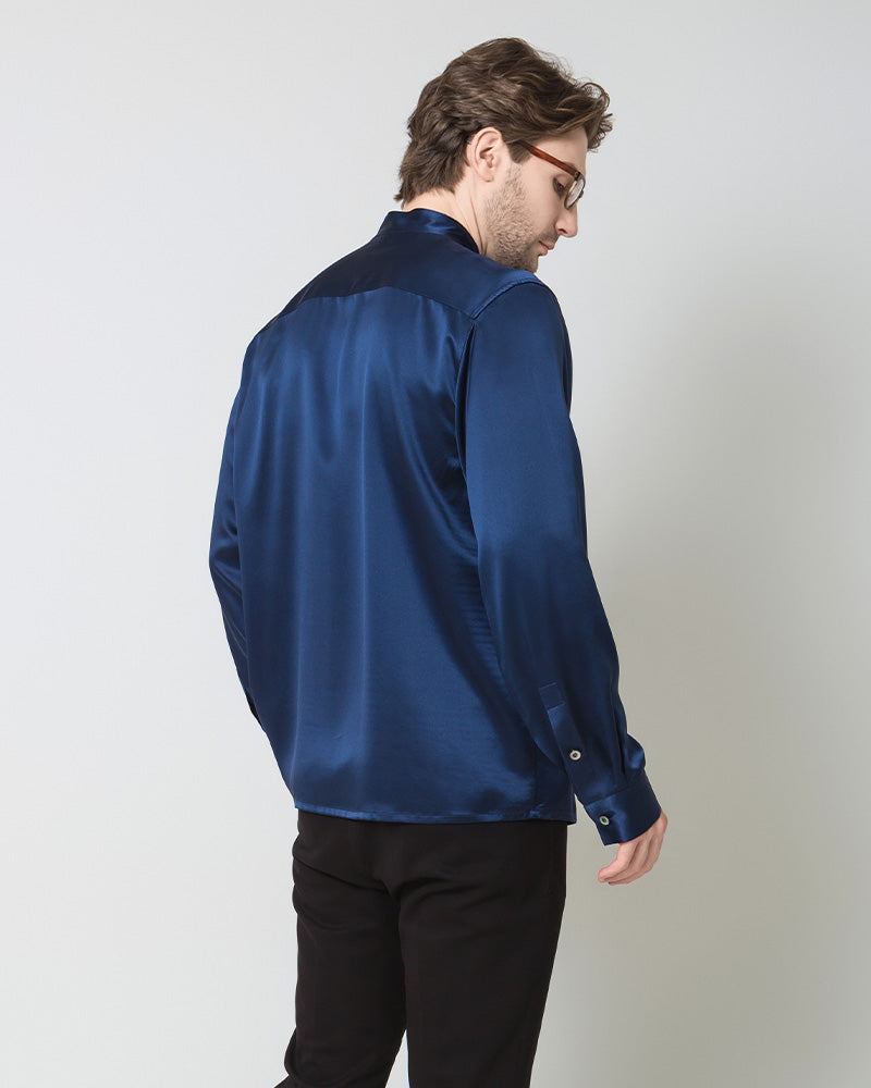 Silk Men's Casual Loose Office Shirt