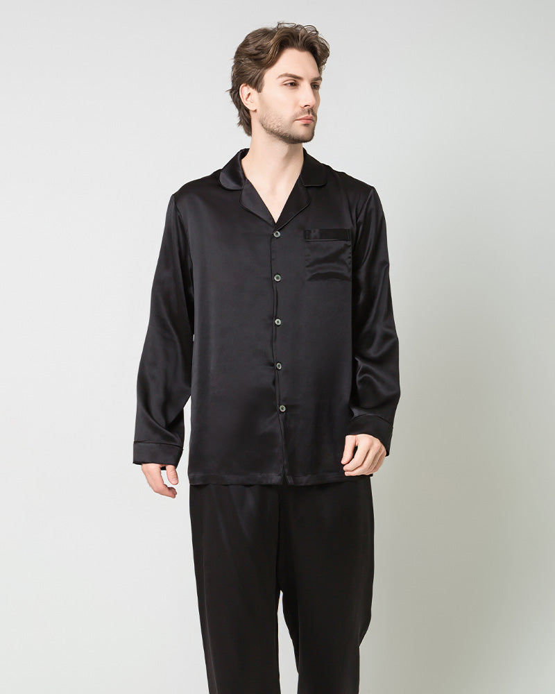 Silk Men's Loosen Long Pajamas