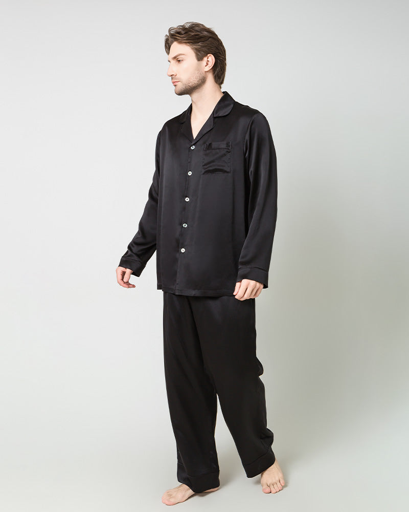 Silk Men's Loosen Long Pajamas