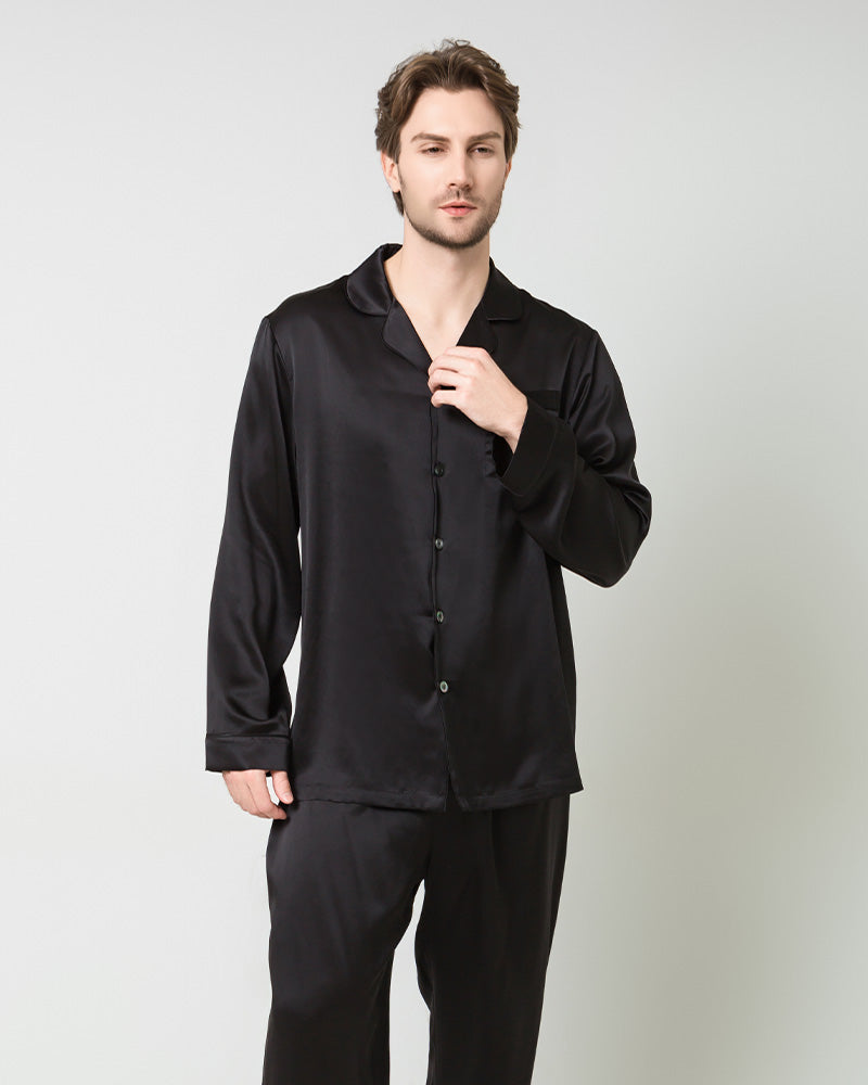 Silk Men's Loosen Long Pajamas