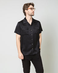 Silk Men's Short Sleeve Shirt With Two Pockets