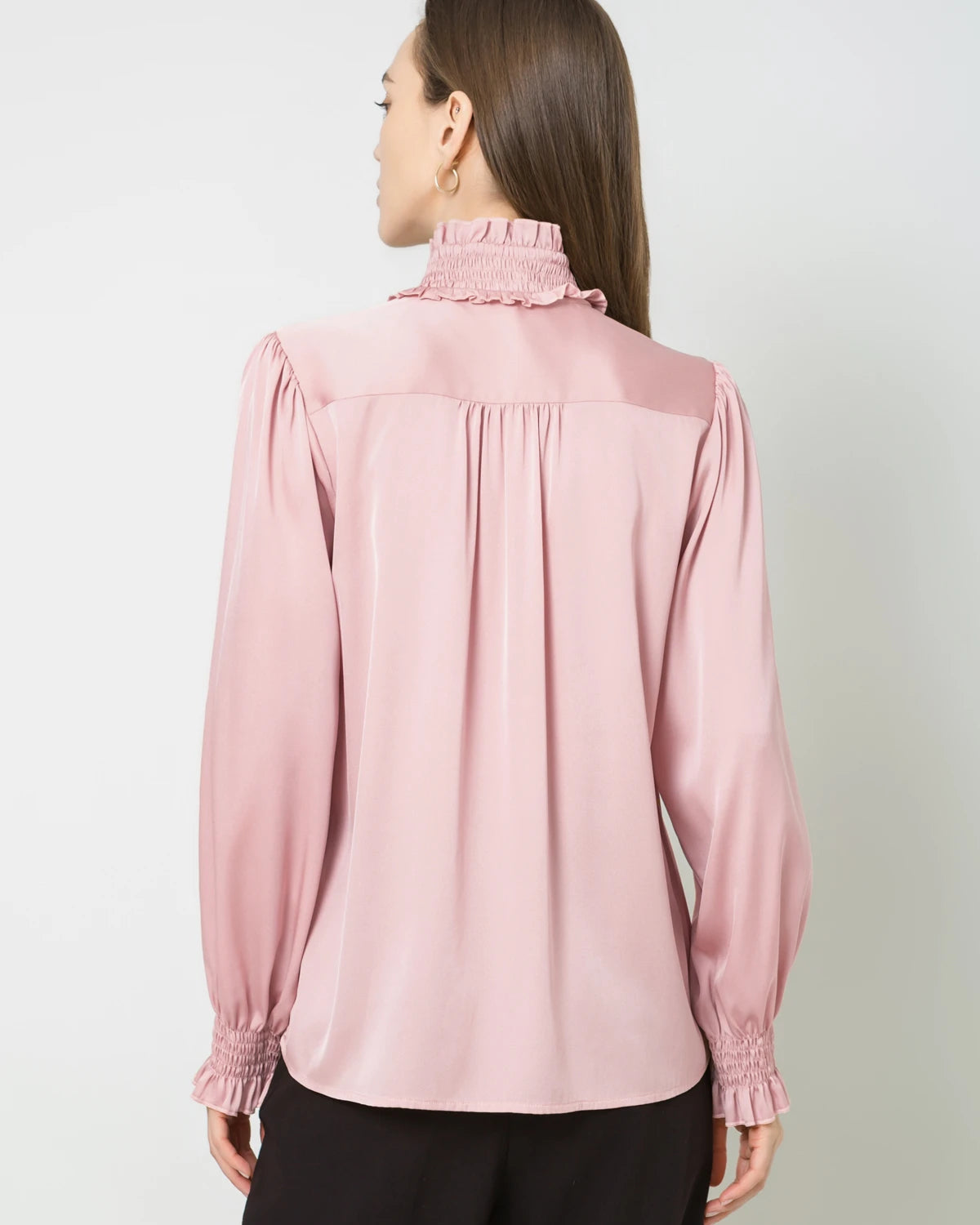 Romantic Ruffled Collar Silk Blouse