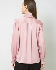 Romantic Ruffled Collar Silk Blouse