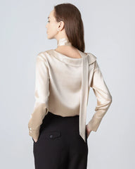 Silk Tie Neck Blouse