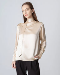 Silk Tie Neck Blouse