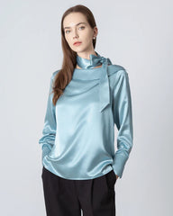 Silk Tie Neck Blouse