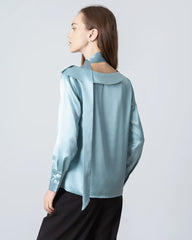 Silk Tie Neck Blouse