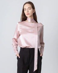 Silk Tie Neck Blouse