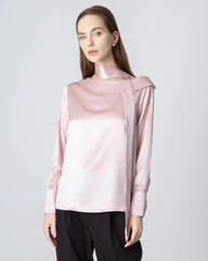 Silk Tie Neck Blouse