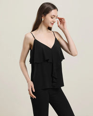 Pretty Silk Top with Ruffles
