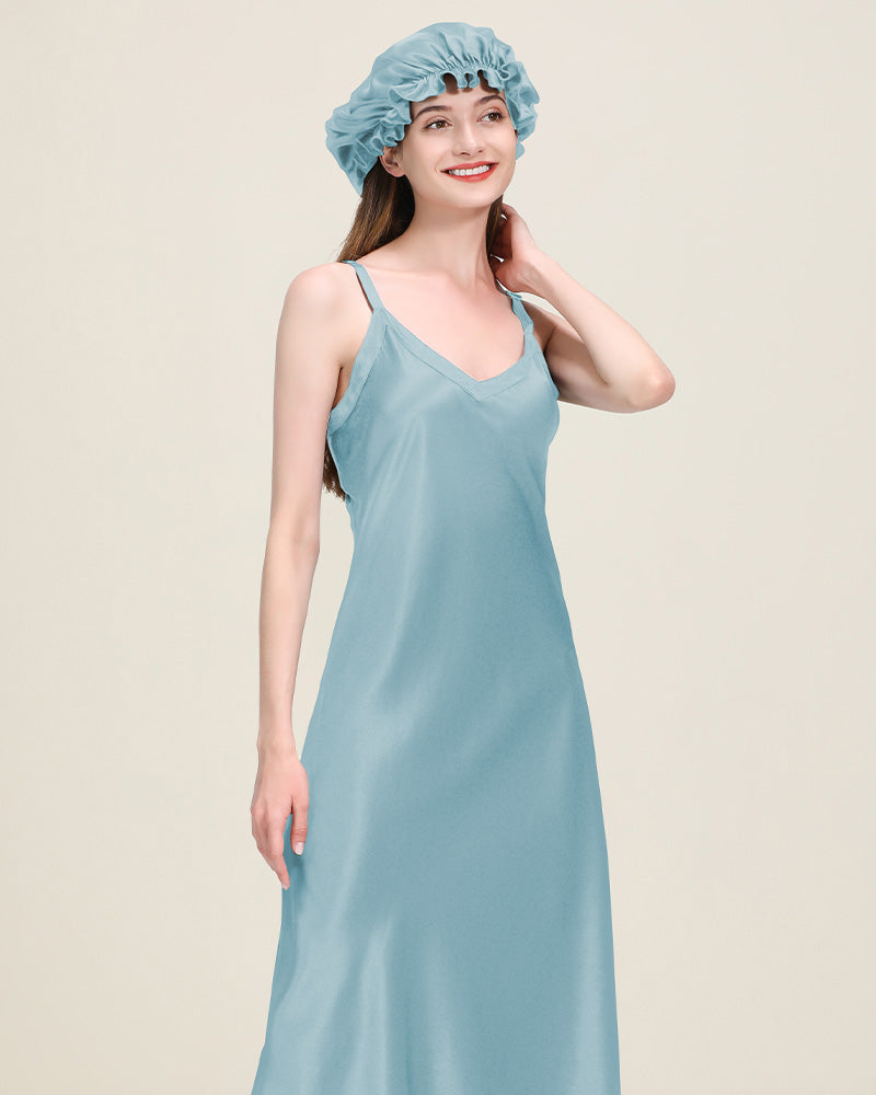 Relaxed Fit Long Silk Nightgown