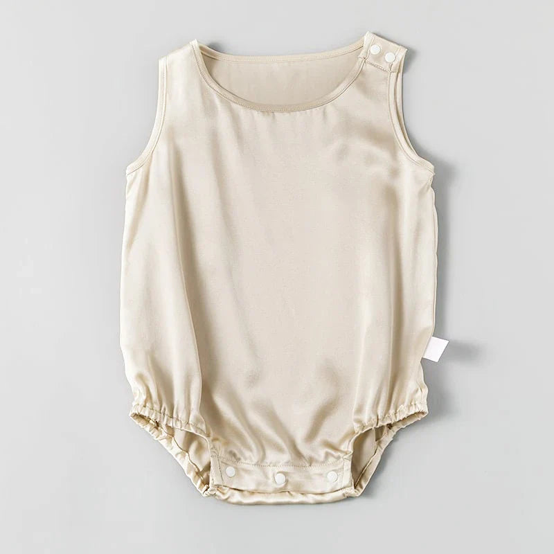 Sleeveless Baby Silk Onesies