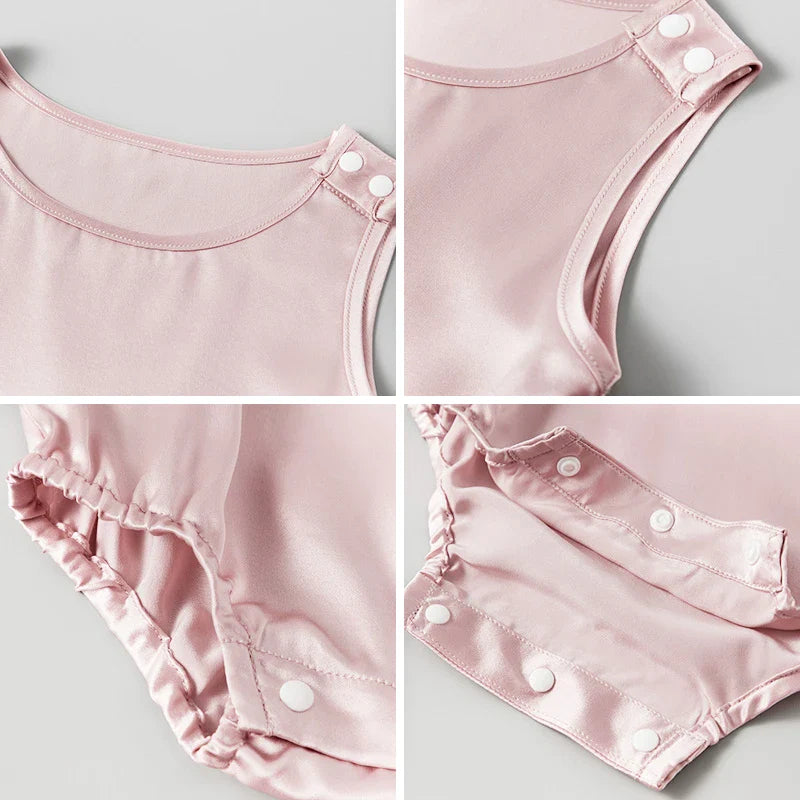Sleeveless Baby Silk Onesies