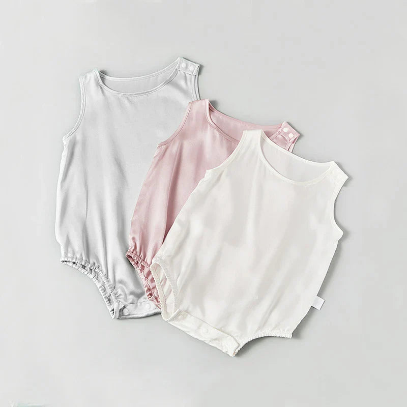 Sleeveless Baby Silk Onesies