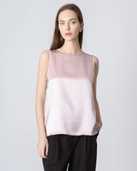 Sleeveless Lace-up Silk Blouse