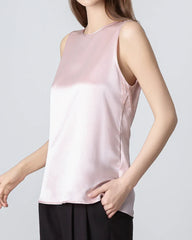 Sleeveless Lace-up Silk Blouse