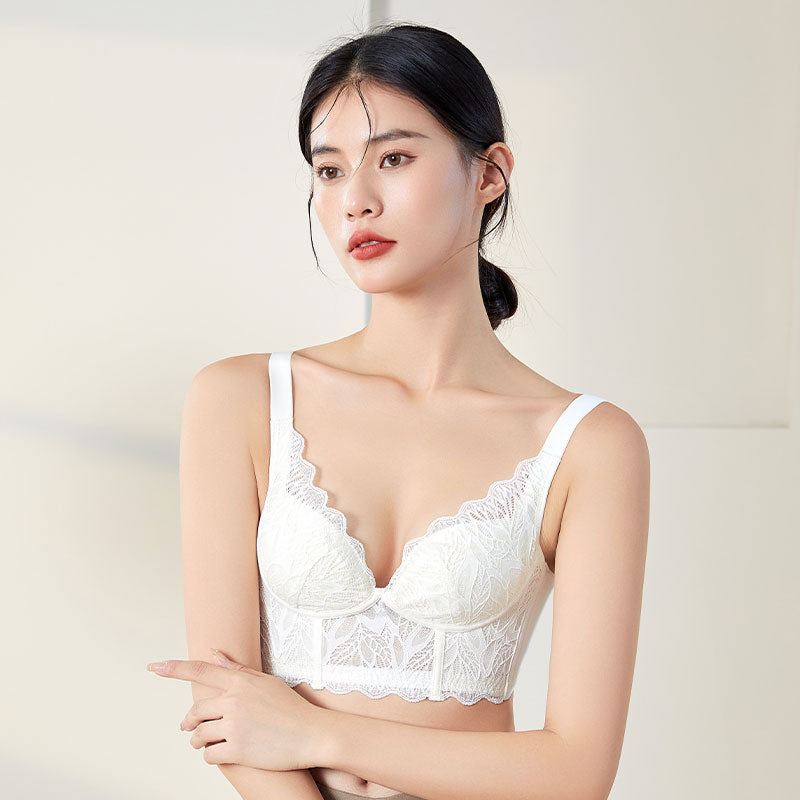 Soft 100% Silk Bra with Lace Details