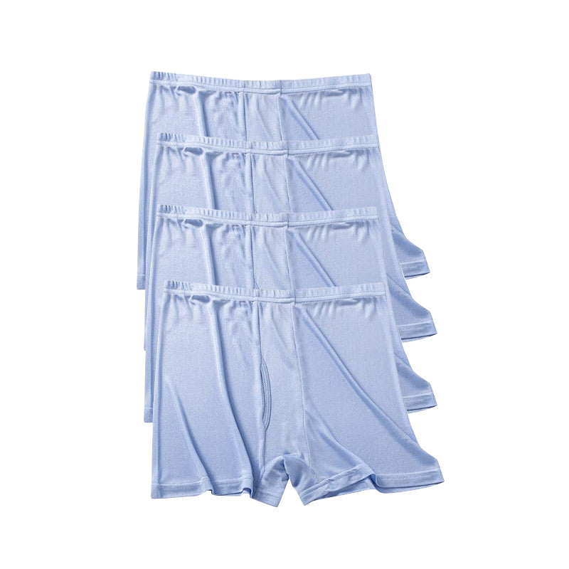 Soft Silk Knit Boxer Shorts 4Pcs for Men