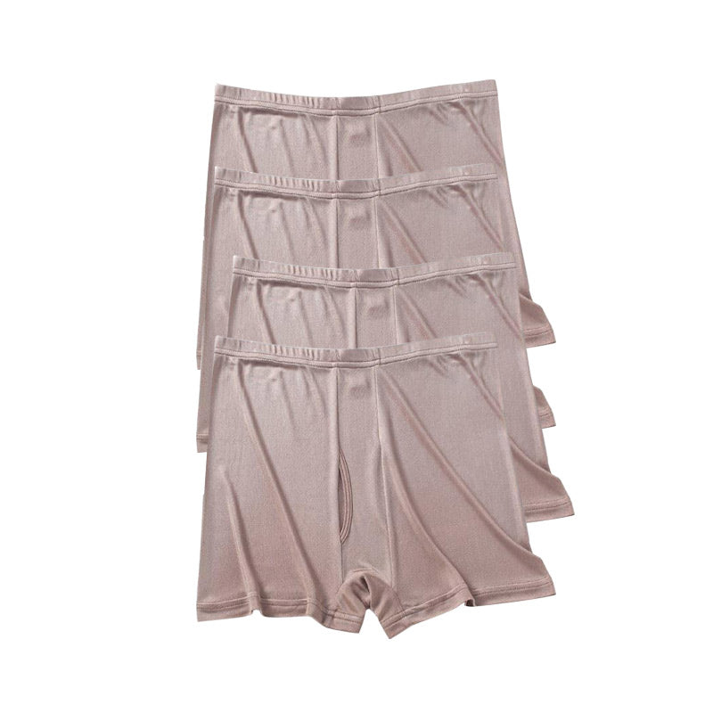 Soft Silk Knit Boxer Shorts 4Pcs for Men
