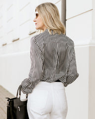 Stripe Silk Blouse for Women
