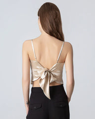 Tie Back Square Neck Silk Camisole