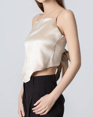 Tie Back Square Neck Silk Camisole