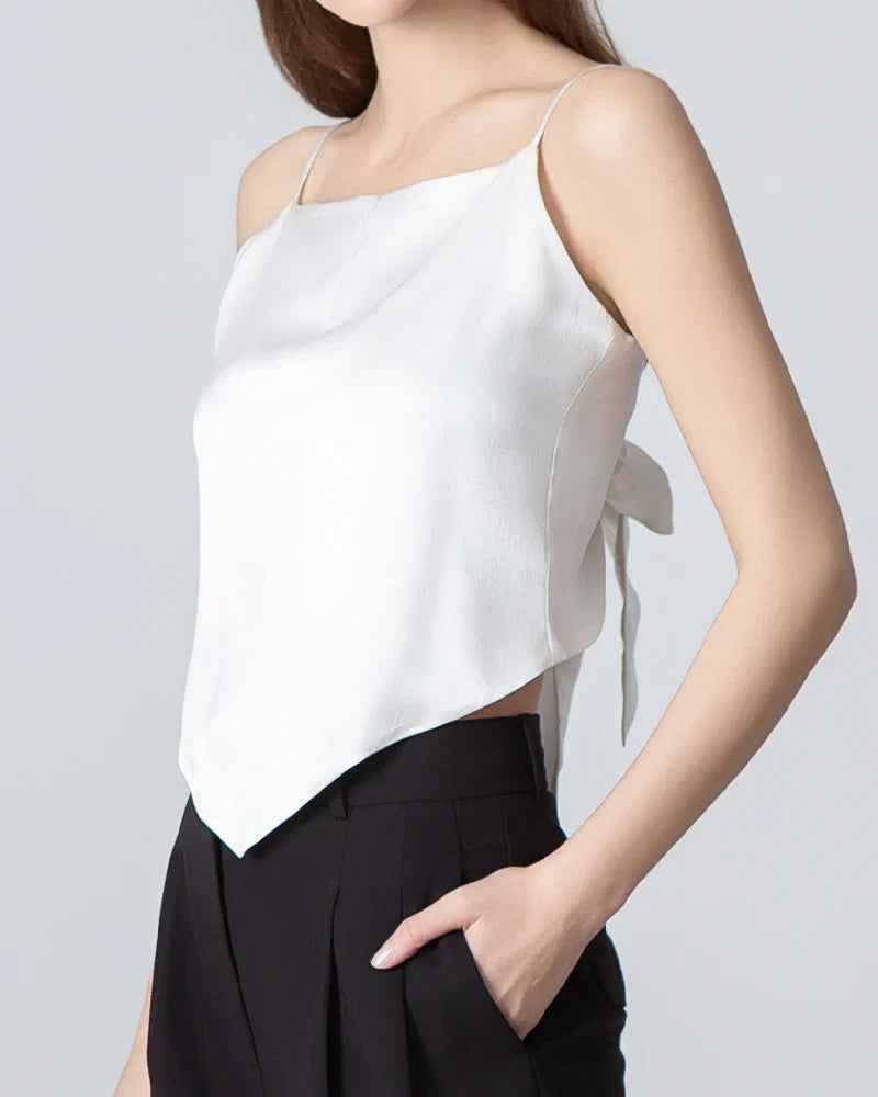 Tie Back Square Neck Silk Camisole
