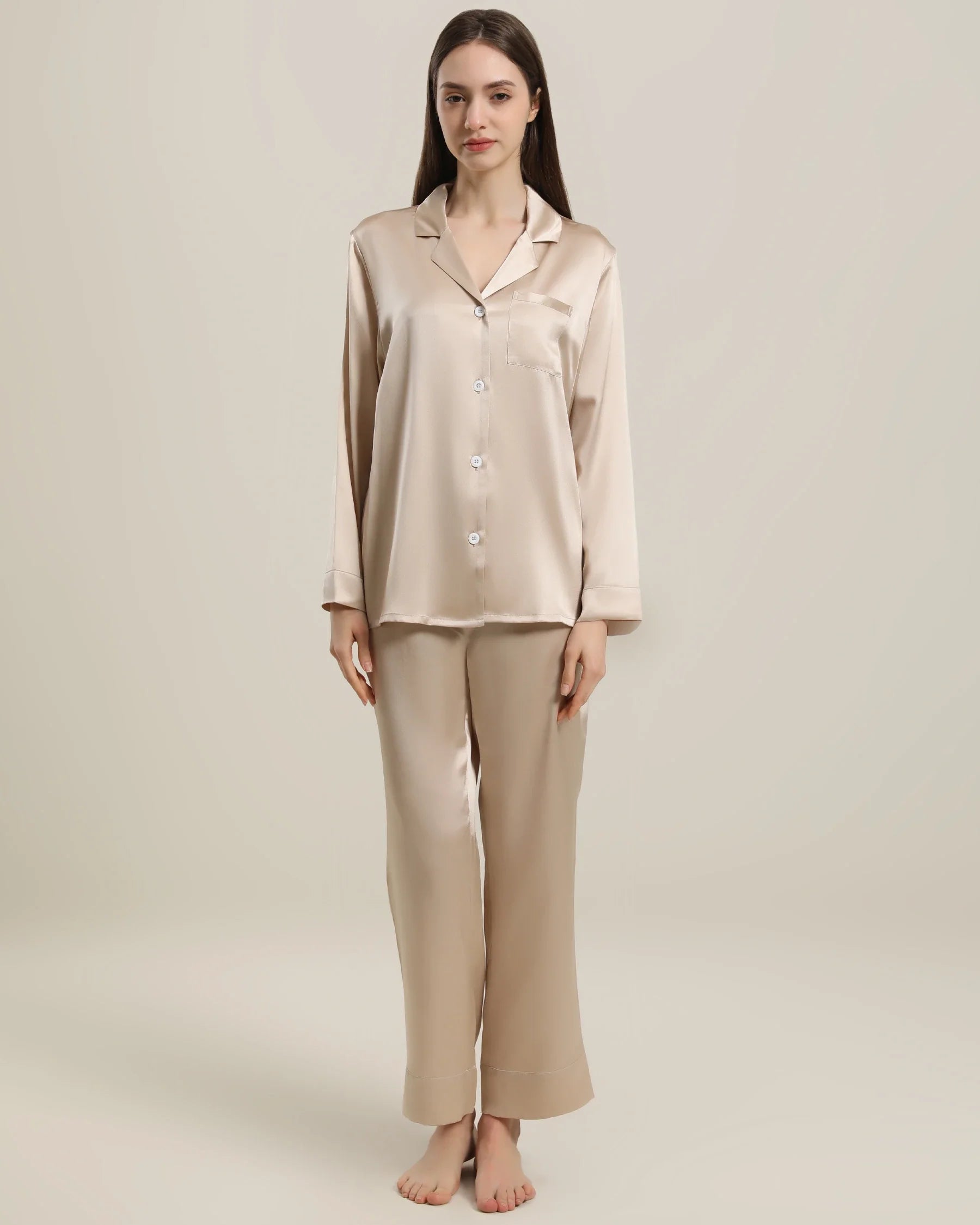 Women's Silk Two Piece Pajamas