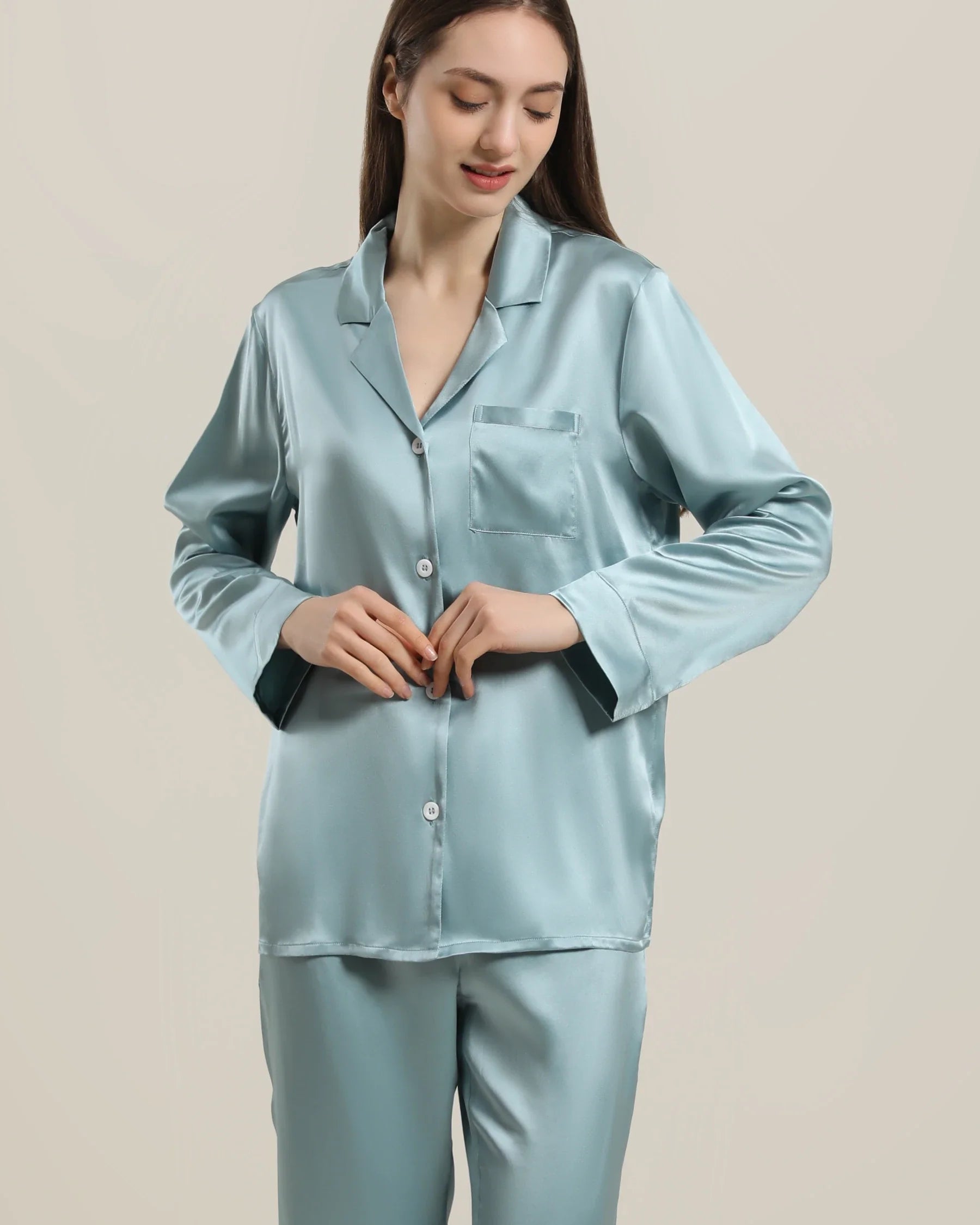 Women's Silk Two Piece Pajamas