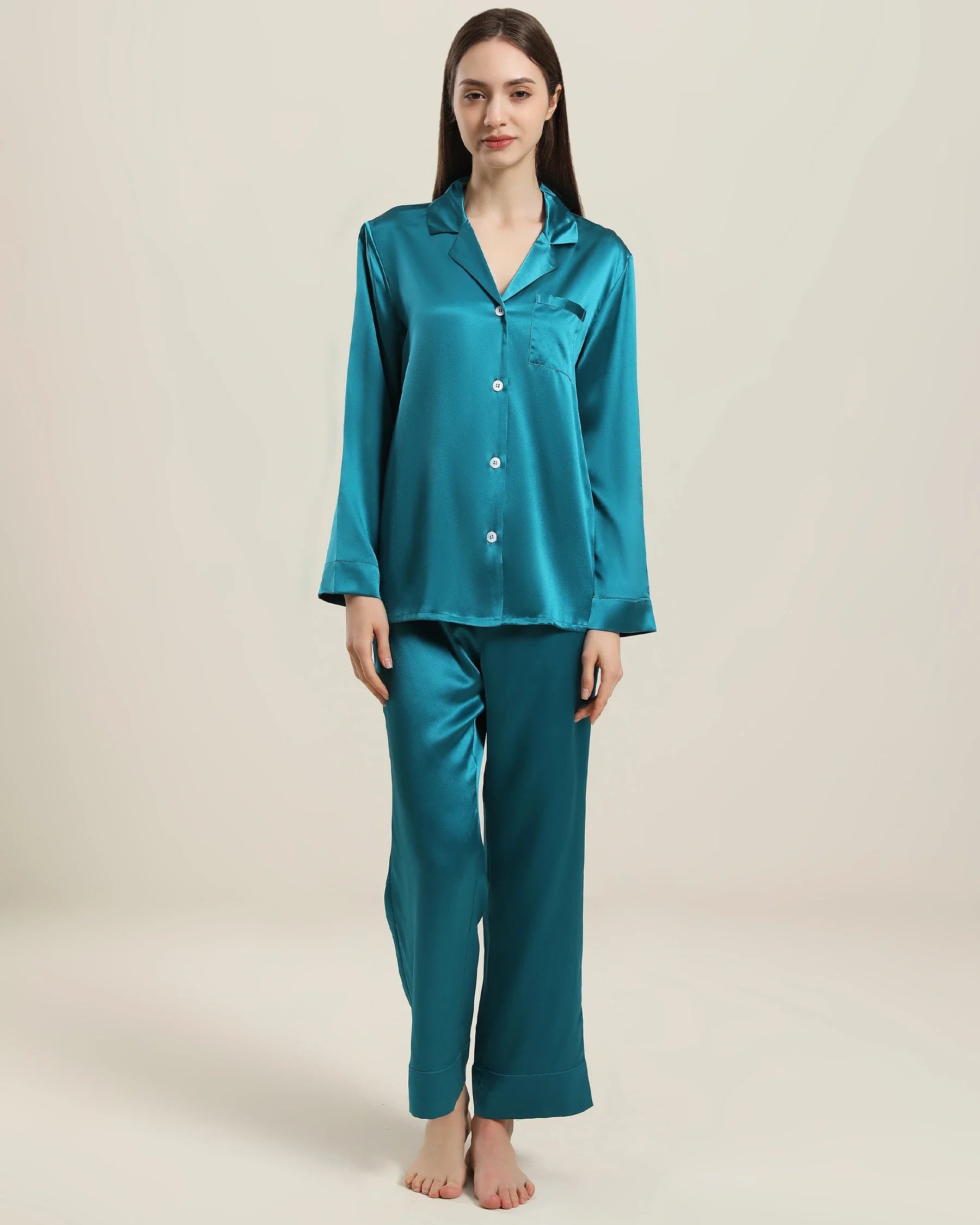 Women's Silk Two Piece Pajamas