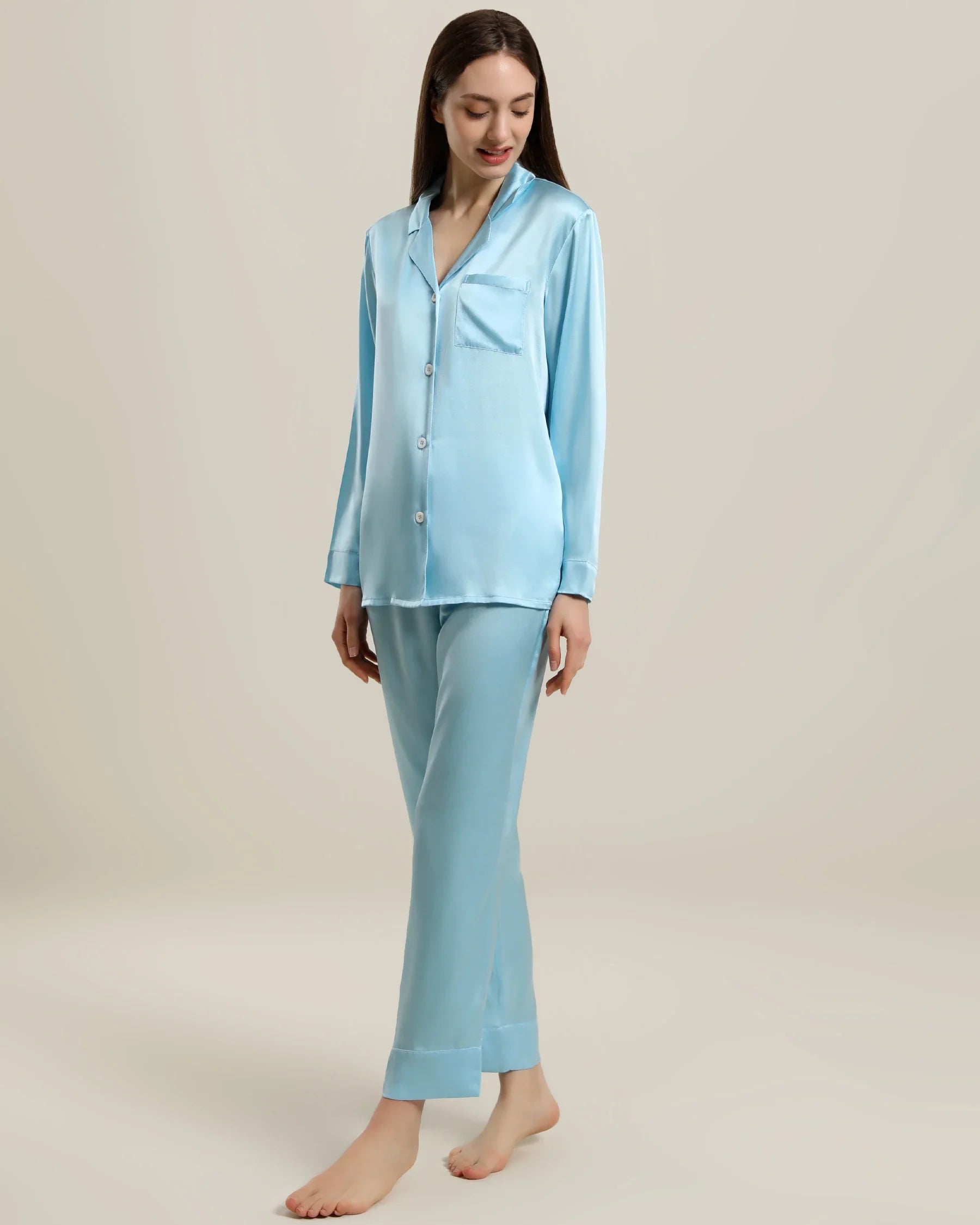 Women's Silk Two Piece Pajamas