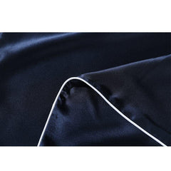 19 Momme Pure Silk Piping Pillowcase, Navy