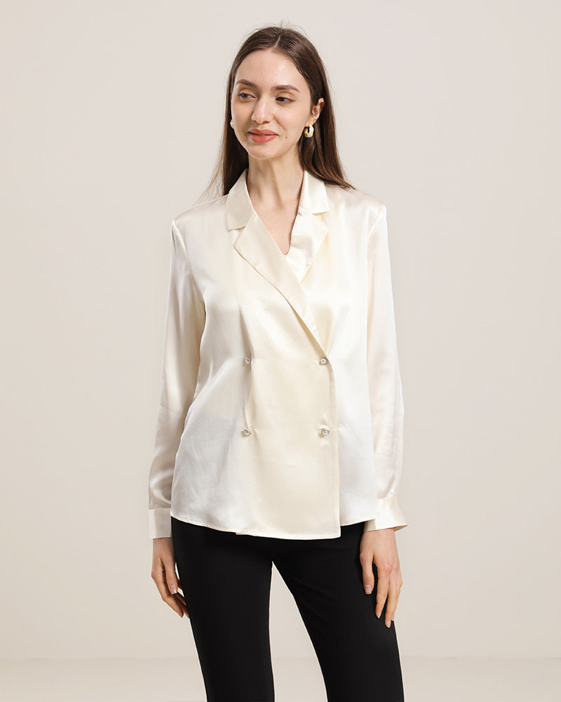 Double-Breasted Silk Shirt