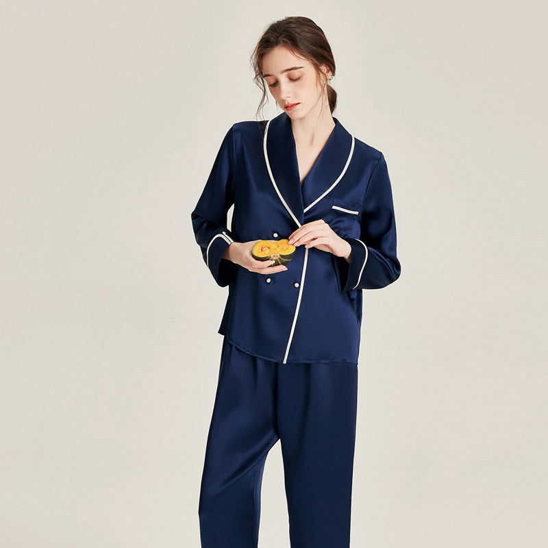 Double Breasted 22 Momme Silk Pajama Set