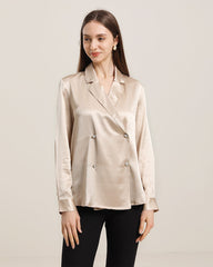 Double-Breasted Silk Shirt
