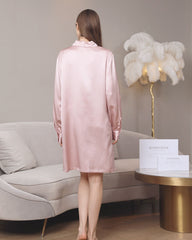 Irregular Silk Shirt Dress For Women