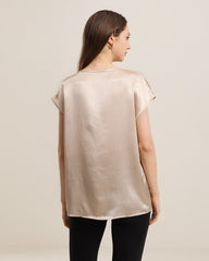 Basic Cap Sleeve Silk Shirt