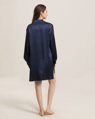 Irregular Silk Shirt Dress For Women