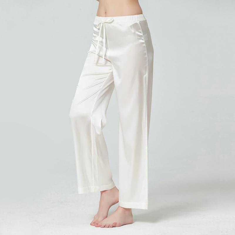 Women's Simple Casual Straight Leg Silk Sleep Night Pants