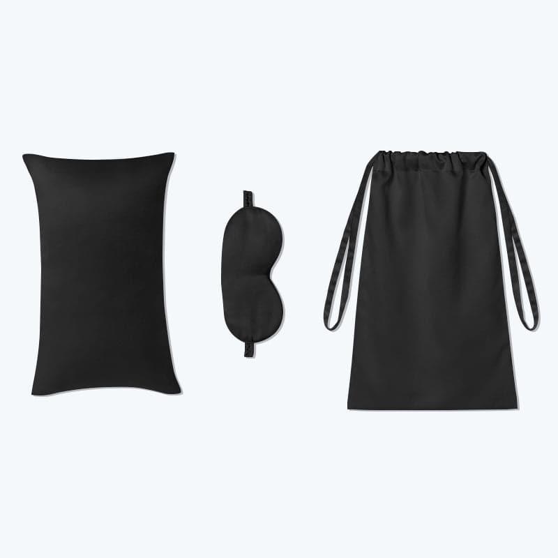 Cushion Eyemask and Storage Bag  3 Pcs Silk Travel Set