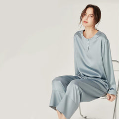 Silk Round Neck Pullover Pajamas Set