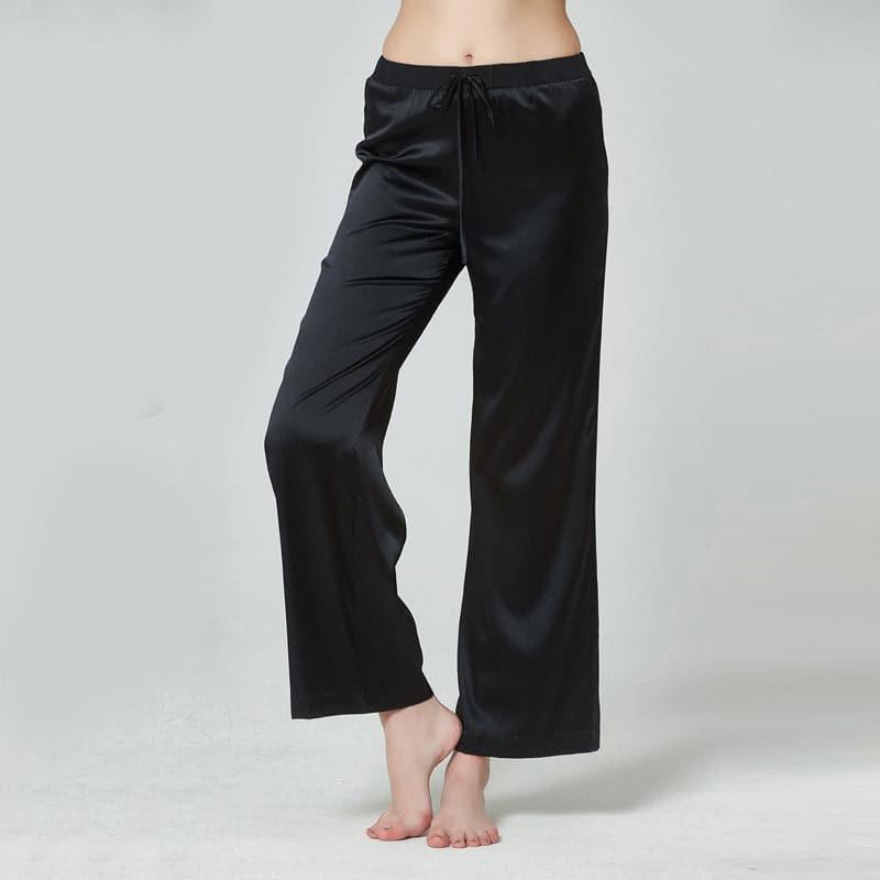Women's Simple Casual Straight Leg Silk Sleep Night Pants