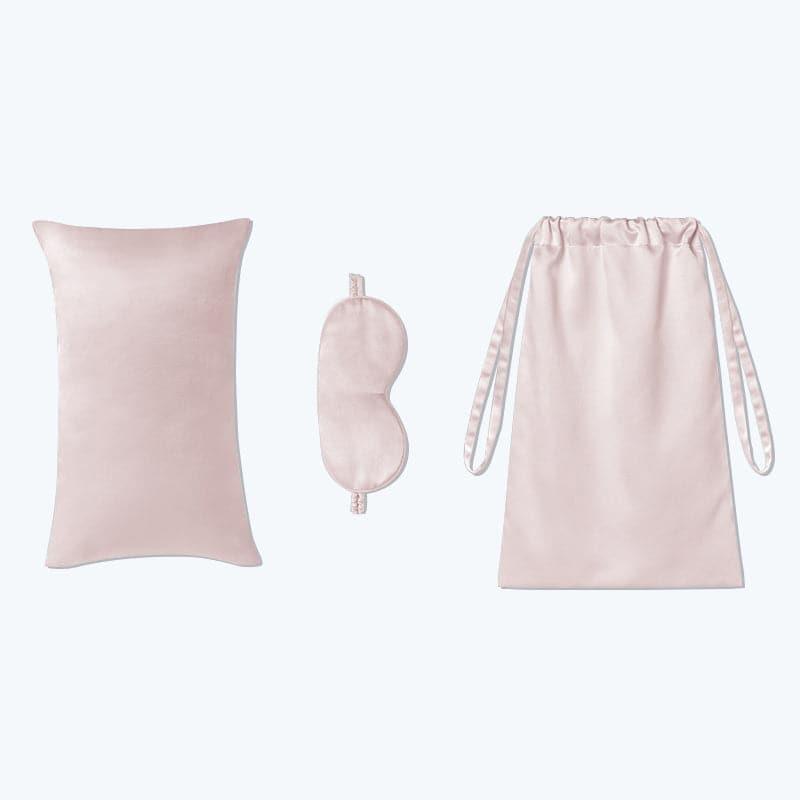 Cushion Eyemask and Storage Bag  3 Pcs Silk Travel Set