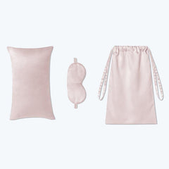 Cushion Eyemask and Storage Bag  3 Pcs Silk Travel Set