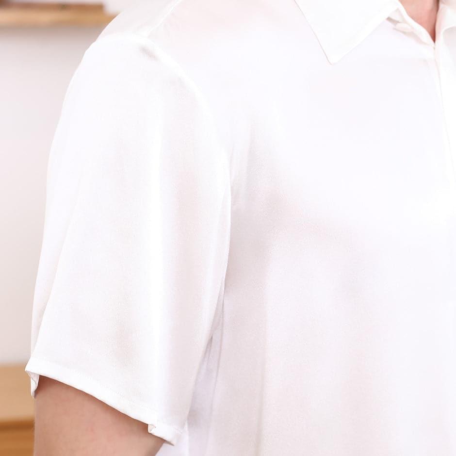 Men's Basic Silk Shirt Short Sleeve